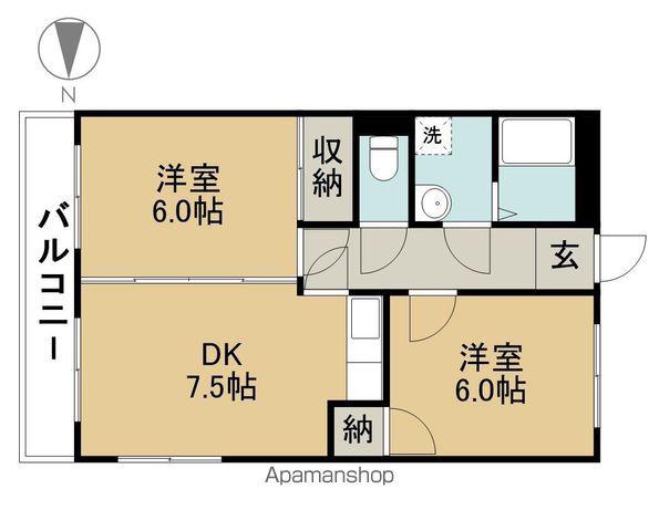 福田マンション(2DK/3階)の間取り写真