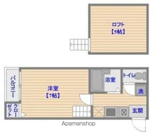マカロニ(1K/2階)の間取り写真