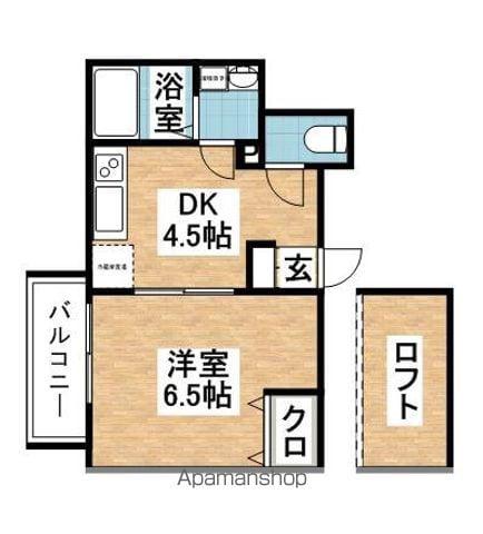 ルート浦園Ⅶ(1DK/1階)の間取り写真