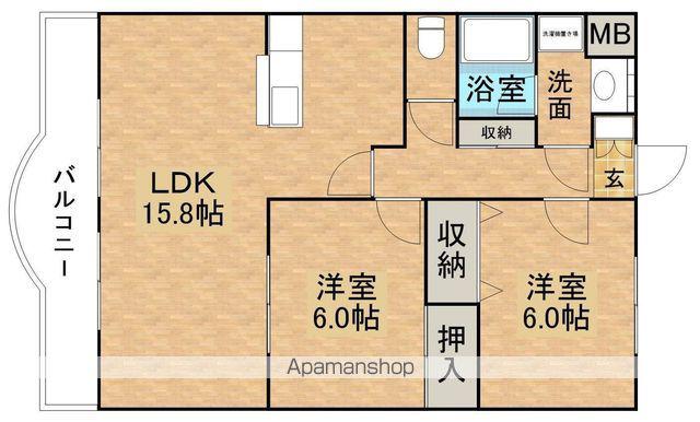 ウエスト・パーク美原(2LDK/2階)の間取り写真