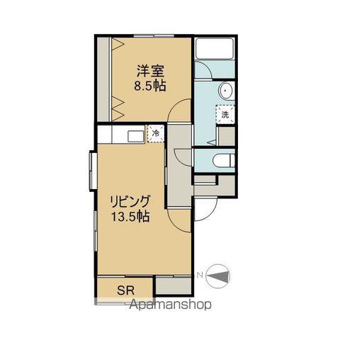 ソレイユ伏見台Ⅰ(1LDK/1階)の間取り写真