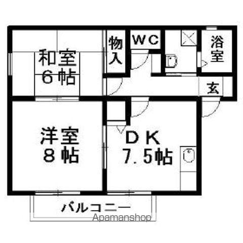 サンガーデンTOYANO B棟(2DK/2階)の間取り写真