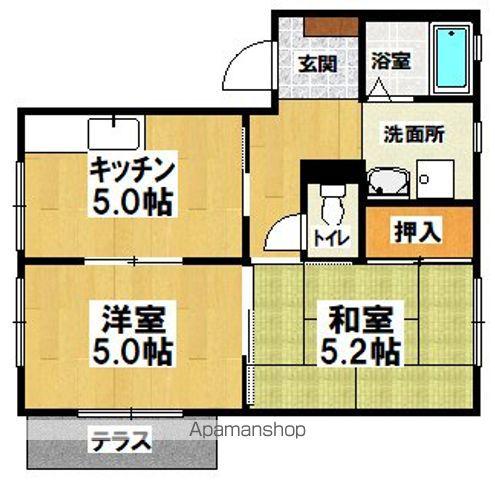 ツゥーエス新金(2K/1階)の間取り写真