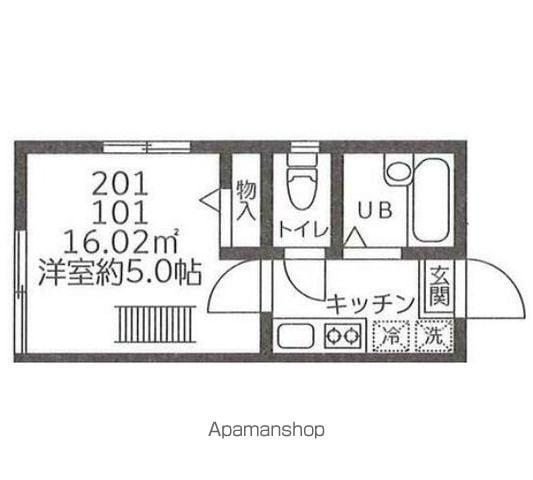 アルウィンコート(1K/1階)の間取り写真