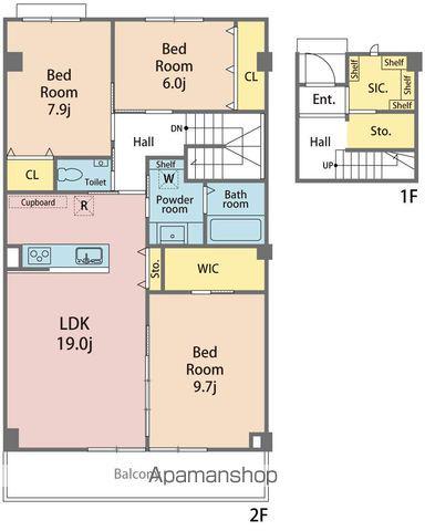 ボヌール新浜(3LDK/2階)の間取り写真
