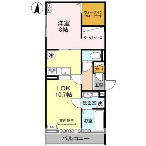 ルベルコート(1LDK/3階)の間取り写真