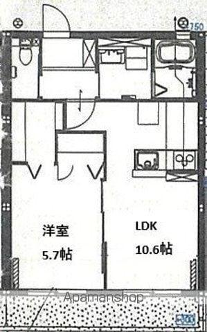 S.C.テラス(1LDK/1階)の間取り写真