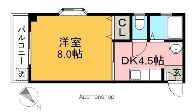 メゾンレーヴ高須(1DK/2階)の間取り写真