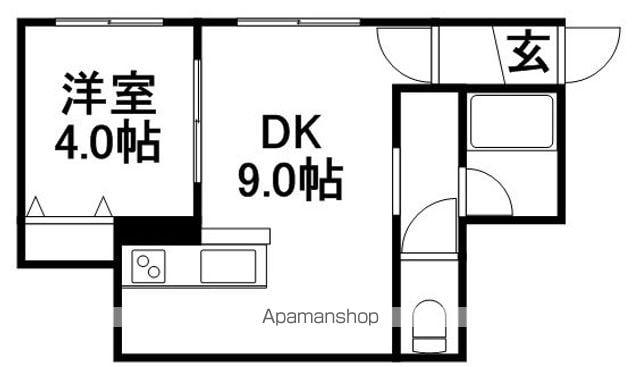 ロイヤルコート水車町(1LDK/2階)の間取り写真