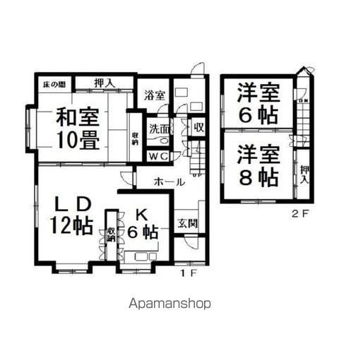 都ハイツ3LDK(3LDK/2階)の間取り写真