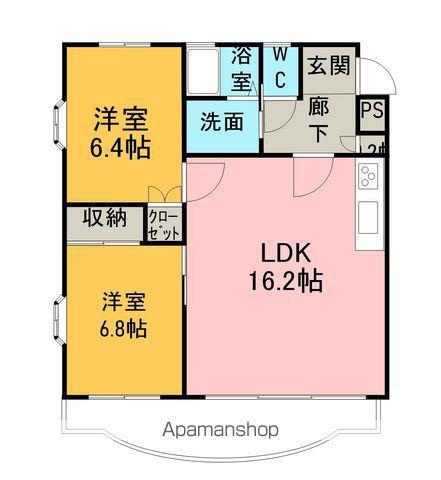 エントピア・アイランド(2LDK/1階)の間取り写真
