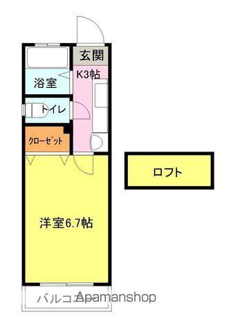 サンレジデンスM2(1K/1階)の間取り写真
