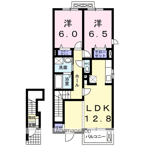 サン・エトワールⅢ(2LDK/2階)の間取り写真