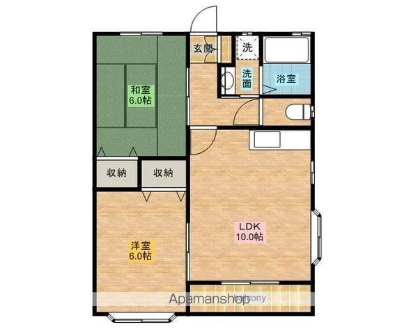 サウス・ウインド(2LDK/2階)の間取り写真