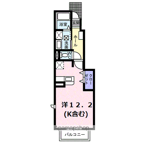 ベルシティSATOB(ワンルーム/1階)の間取り写真
