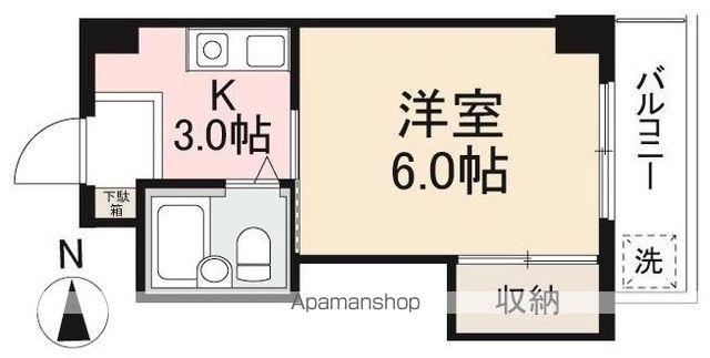 リベルテ二番丁(1K/2階)の間取り写真