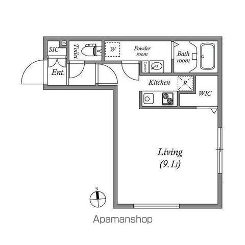 BRANCHE鷺ノ宮(1K/2階)の間取り写真