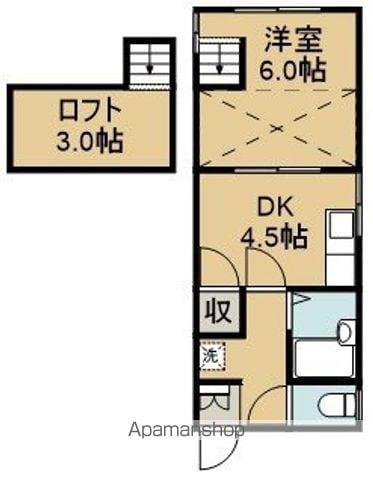 ハイツヒロⅤ(1DK/1階)の間取り写真