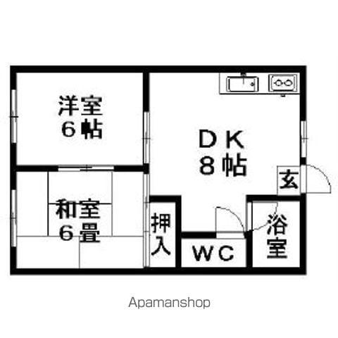 サンハイツ(2DK/1階)の間取り写真