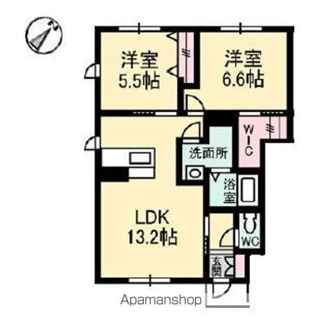 グランマスト川口 A棟(2LDK/1階)の間取り写真
