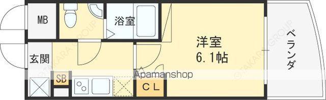 TLRレジデンス高井田(1K/5階)の間取り写真