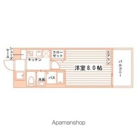 レジデンシア砂田橋(1K/8階)の間取り写真