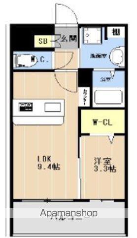 LIBTH竹下1丁目(1LDK/3階)の間取り写真
