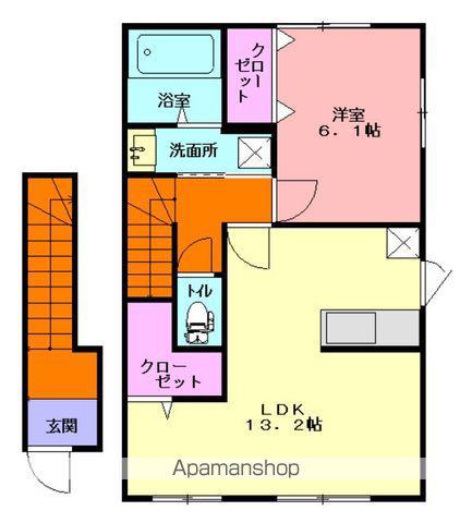 シエラB(1LDK/2階)の間取り写真