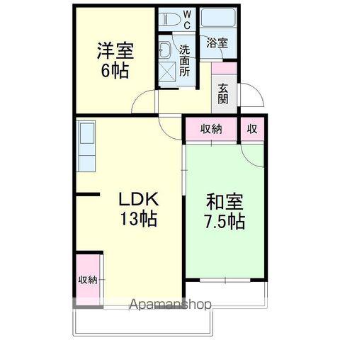 スカイシャトウ城山Ⅱ(2LDK/2階)の間取り写真