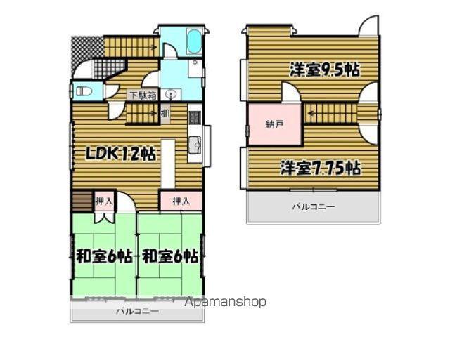 金本ビル(4SLDK/3階)の間取り写真