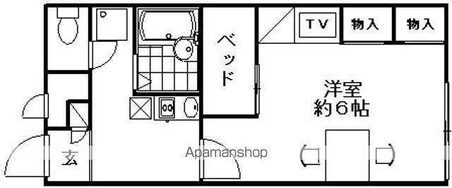 レオパレスアルブルリーヴル(1K/2階)の間取り写真