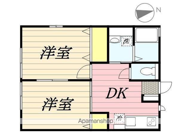 ハイランドハイツ(2DK/1階)の間取り写真