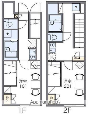 レオパレスひまわりⅡ(1K/1階)の間取り写真