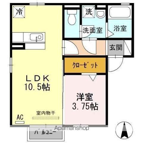 カーサ コロナーレ(1LDK/2階)の間取り写真