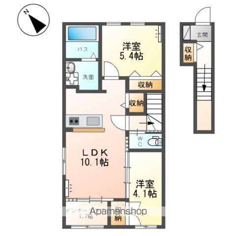 ベルディウム(2LDK/2階)の間取り写真