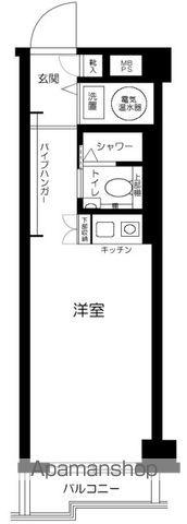 バルミー六本木(ワンルーム/2階)の間取り写真