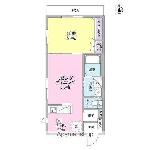 プラトー等々力(1LDK/1階)の間取り写真