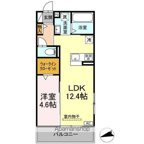 D-HILLS佐藤III(1LDK/3階)の間取り写真