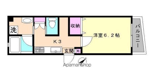 京浜東北・根岸線 田端駅 徒歩7分 4階建 築10年(1K/3階)の間取り写真