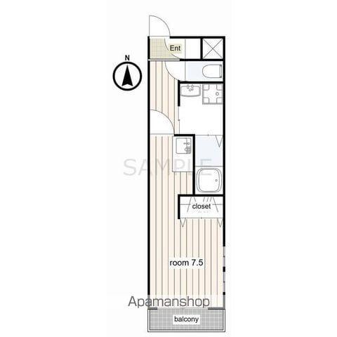 クリスタル西山(1K/3階)の間取り写真