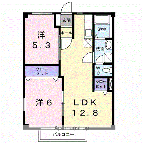 サンウェイ21Ⅱ(2LDK/2階)の間取り写真