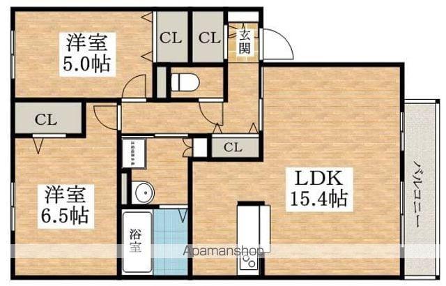 HONEYBEE GARDEN A棟(2LDK/2階)の間取り写真