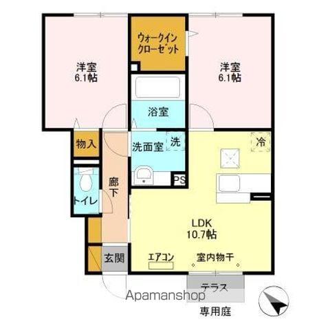 レグルス(2LDK/1階)の間取り写真