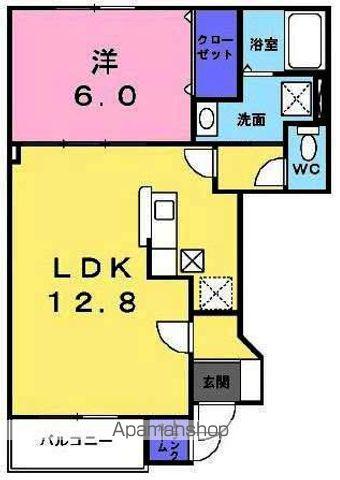 牧場参番館(1LDK/1階)の間取り写真