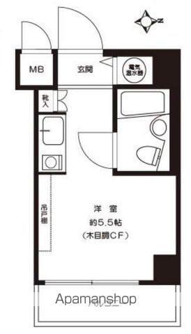 ロジマン御苑(ワンルーム/8階)の間取り写真