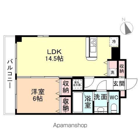 ファーストレーベン新富町(1LDK/4階)の間取り写真