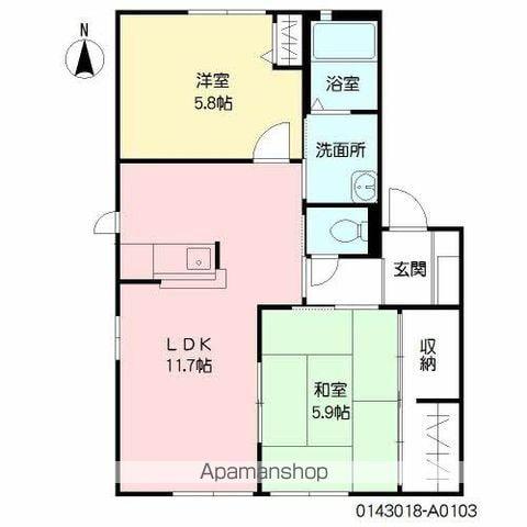 VEGASⅠ(2LDK/1階)の間取り写真
