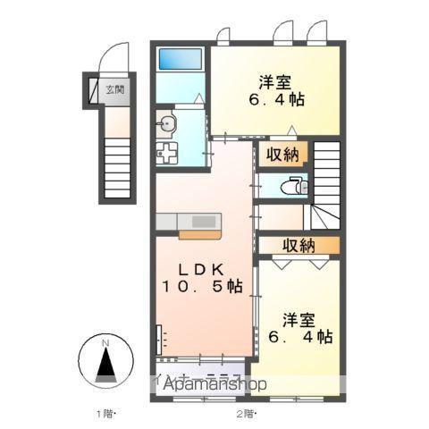 ストーク西発A(2LDK/2階)の間取り写真