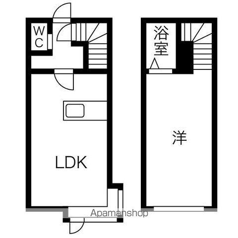 ヴァルト平岸(1LDK/2階)の間取り写真