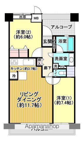 D＇グラフォート福山606(2LDK/6階)の間取り写真
